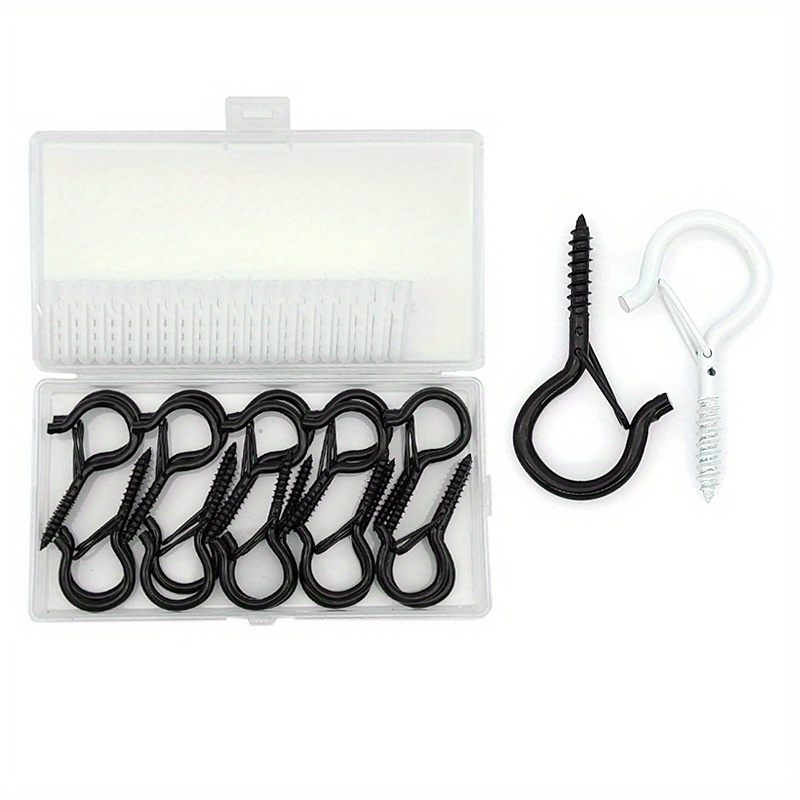 20Pcs Q Hanger Hooks with Safety Buckle Windproof Ceiling Screw