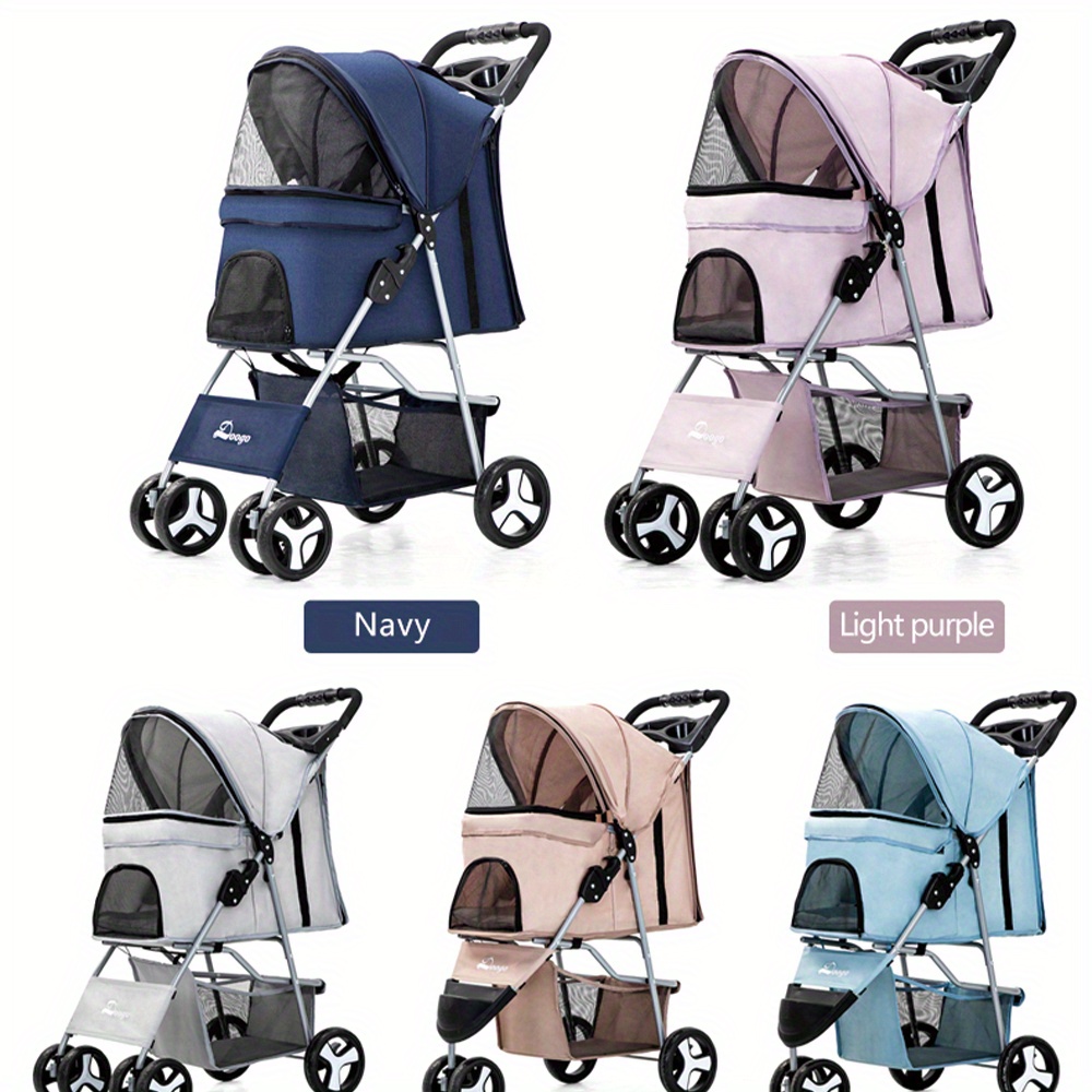 Pet Cart Dogs Folding Stroller Multi headed Design 4 Wheels Temu