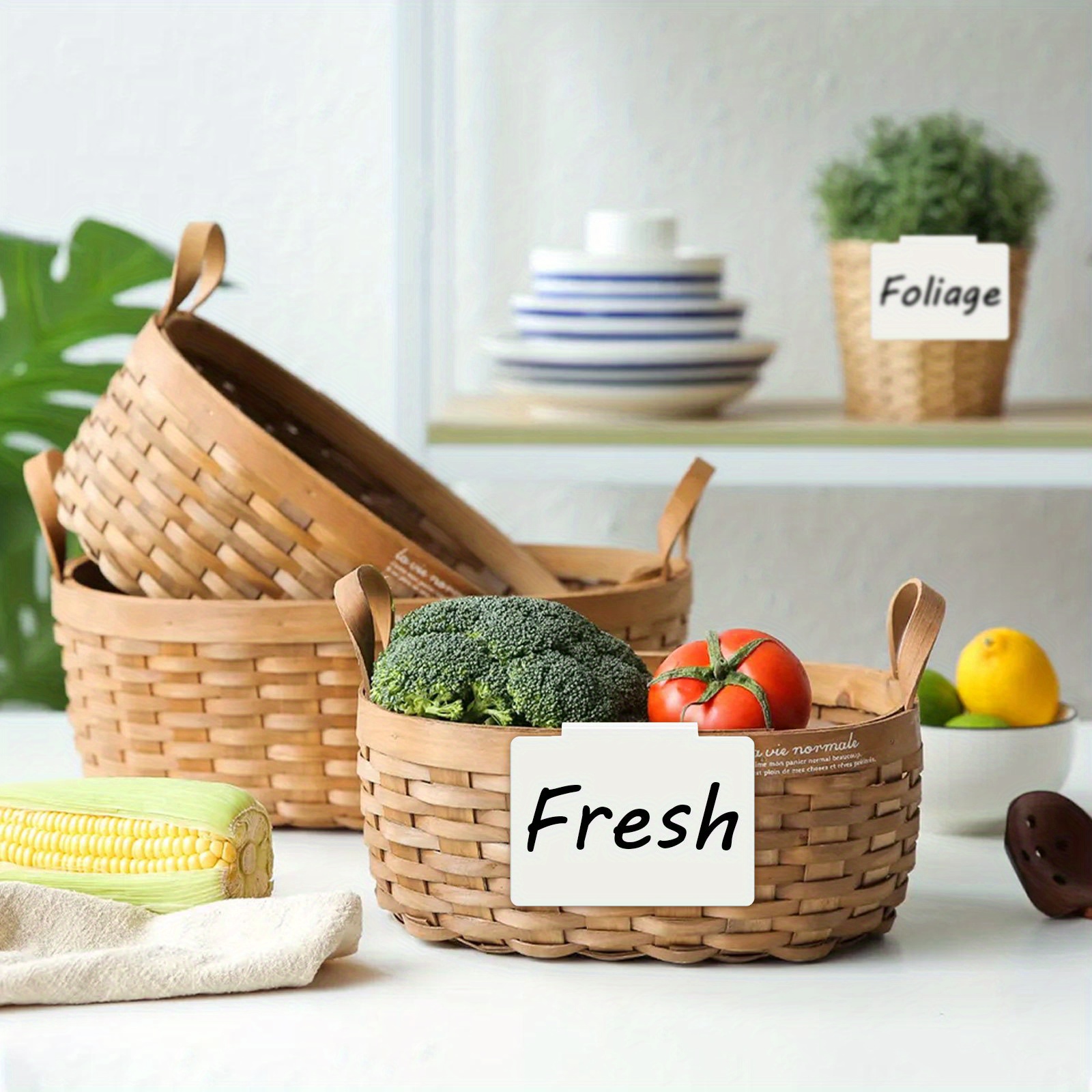 Organize Home Office Plastic Clip Baskets Bin Labels Perfect Temu