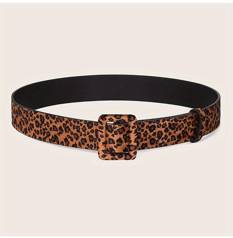 Plus Size Leopard Print Belt Faux Leather Decorative Wide - Temu