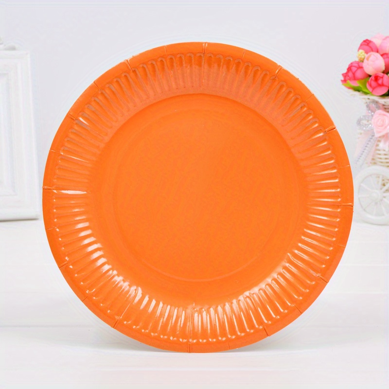 Solid Color Paper Plate Disposable Plates Diy Disposable - Temu