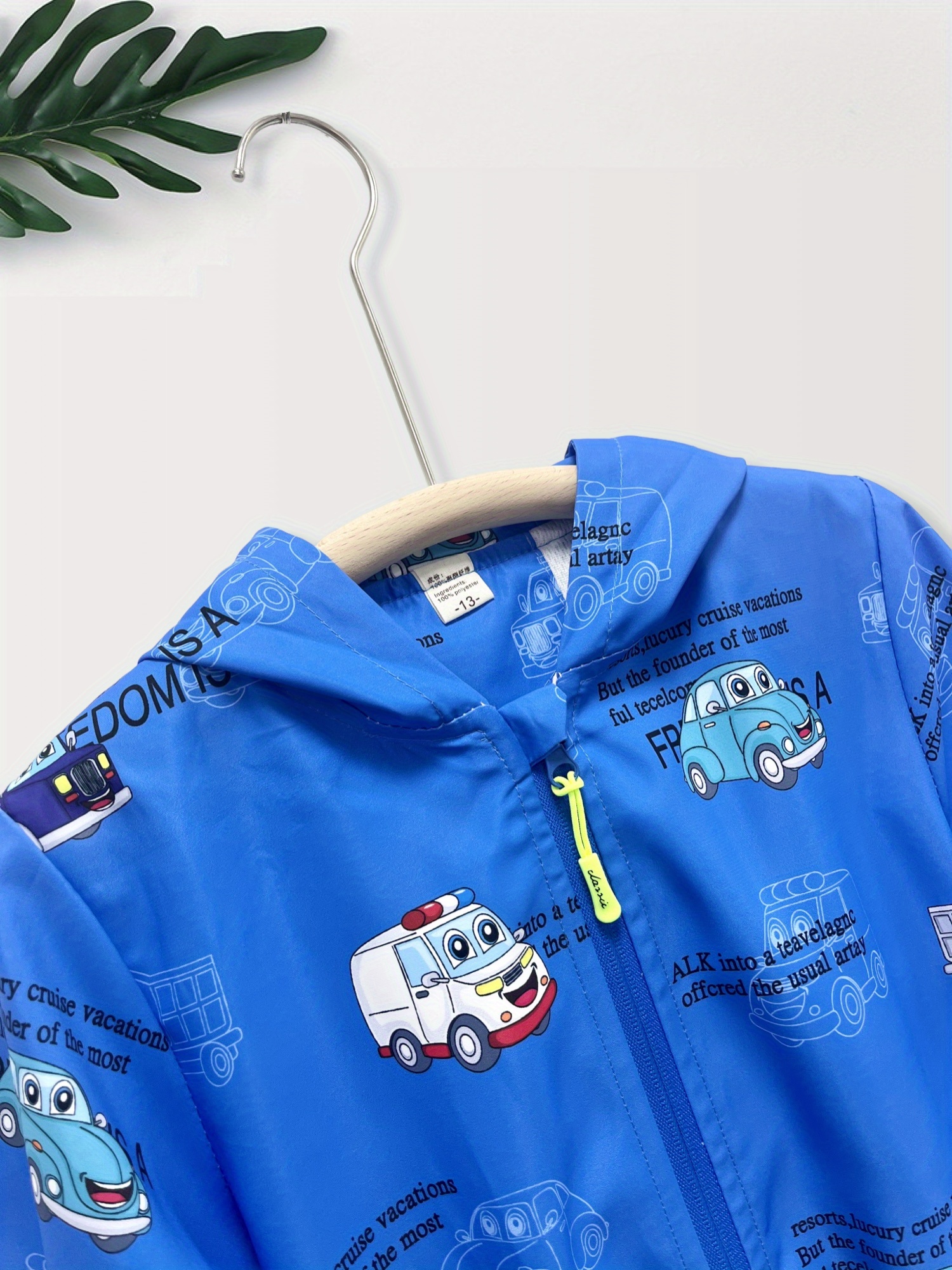 TAIAOJING Toddler Kids Baby Cartoon Jacket Windproof Coat Hooded Print Zipper Grils Boys Autumn Jacket Boys Coat Jacket 2 3 Years