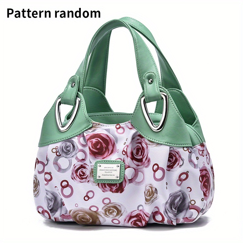 Fashion Floral Print Tote Bag, Large Capacity Hobo Bag, Women's Casual  Handbag, Shoulder Bag & Purse - Temu