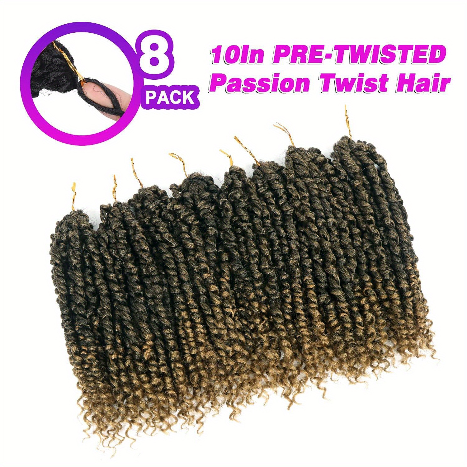  Pre-twisted Passion Twist Crochet Hair 10 Inch 8