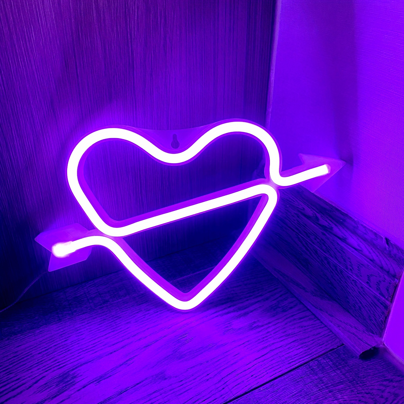 Heart Neon Led Neon Love Size About Battery /usb Power - Temu