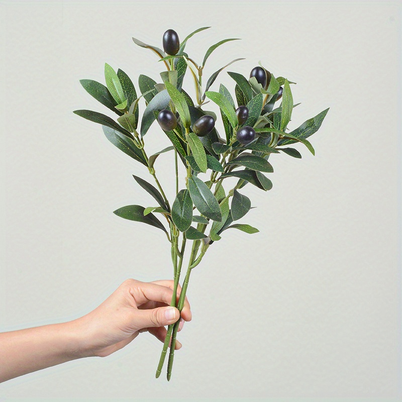 Rama decorativa de olivo artificial con aceitunas 100cm-02291