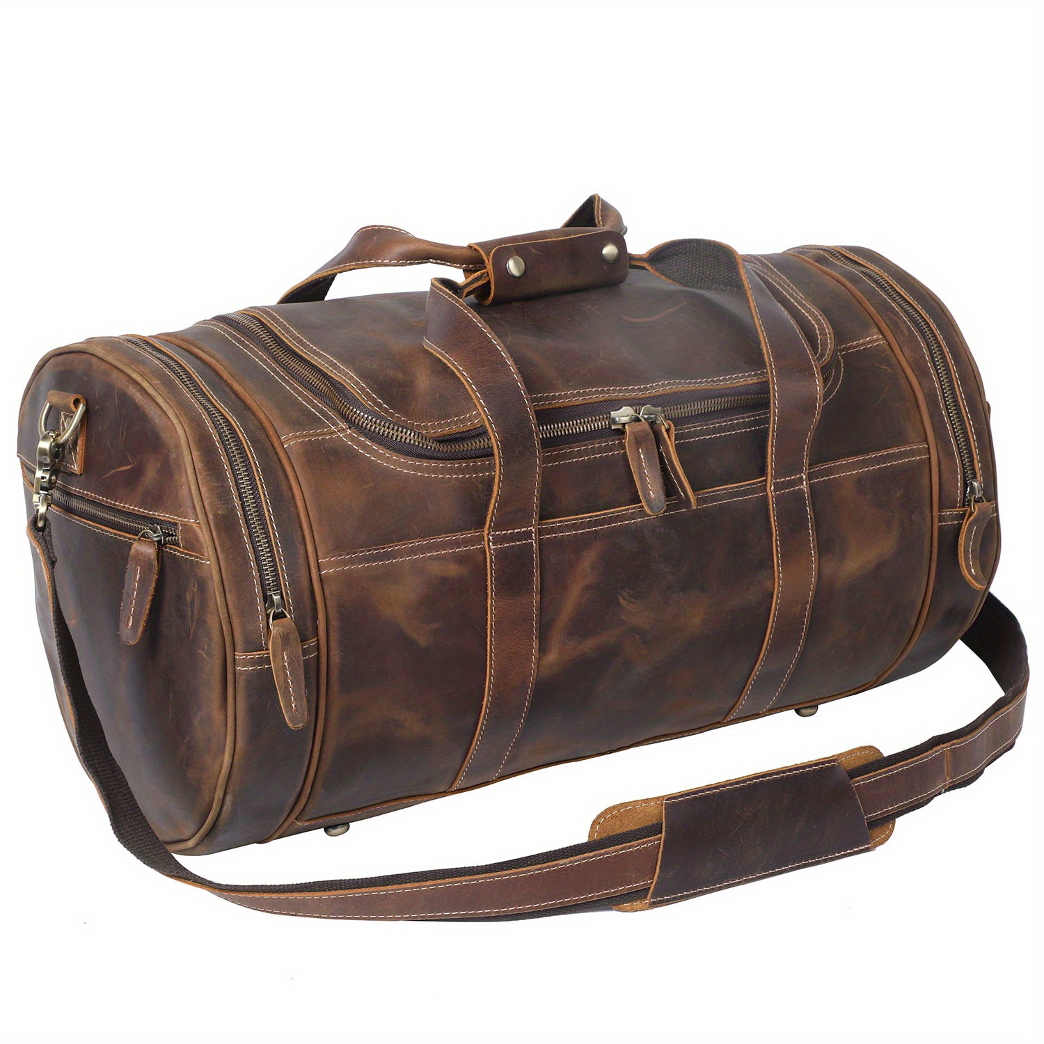 Monde Célébres Homme Cuir Grand Voyage Polochon Sac Weekend Handmade Valise  Gym