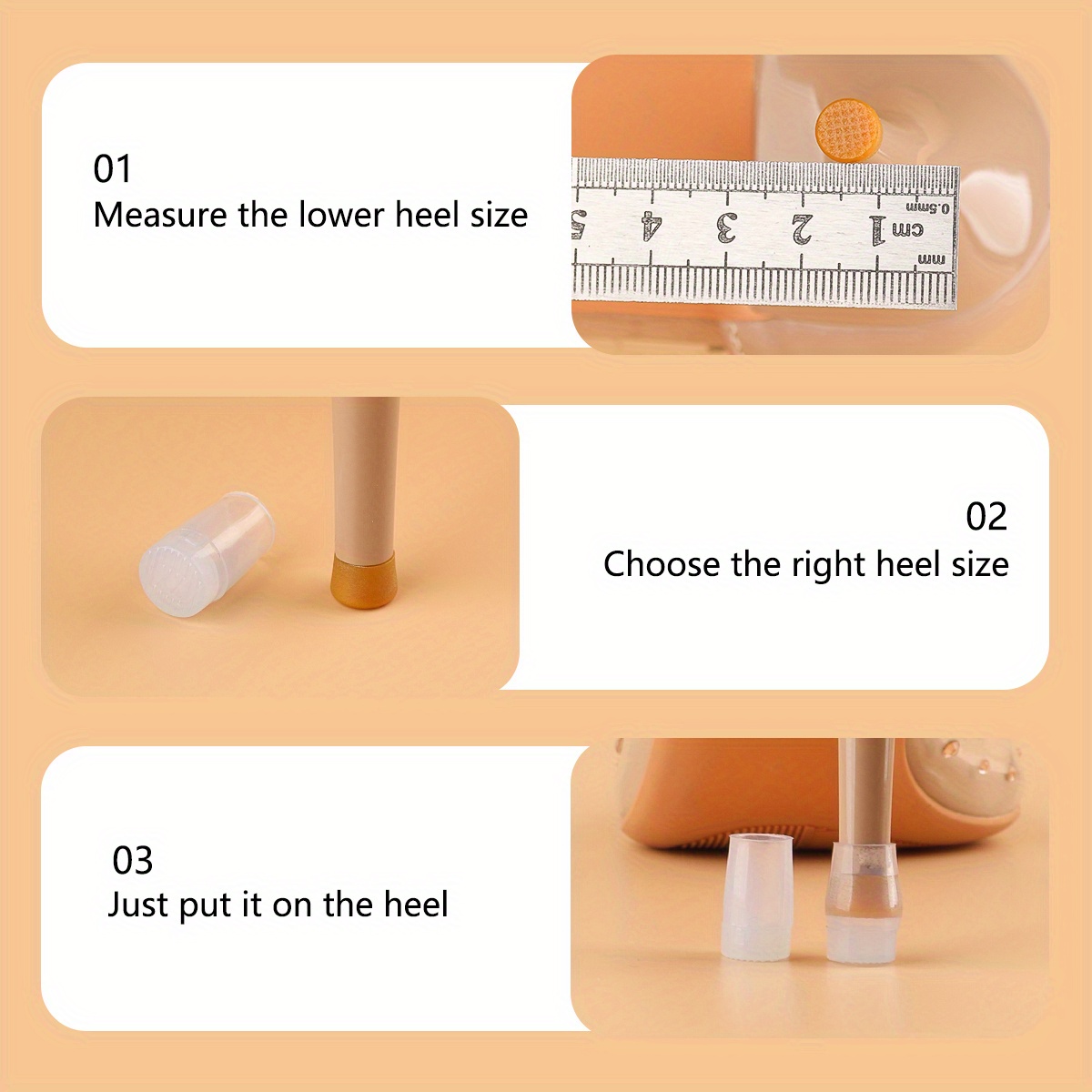 1pair heel cover high heel heel cover mute wear resistant Temu