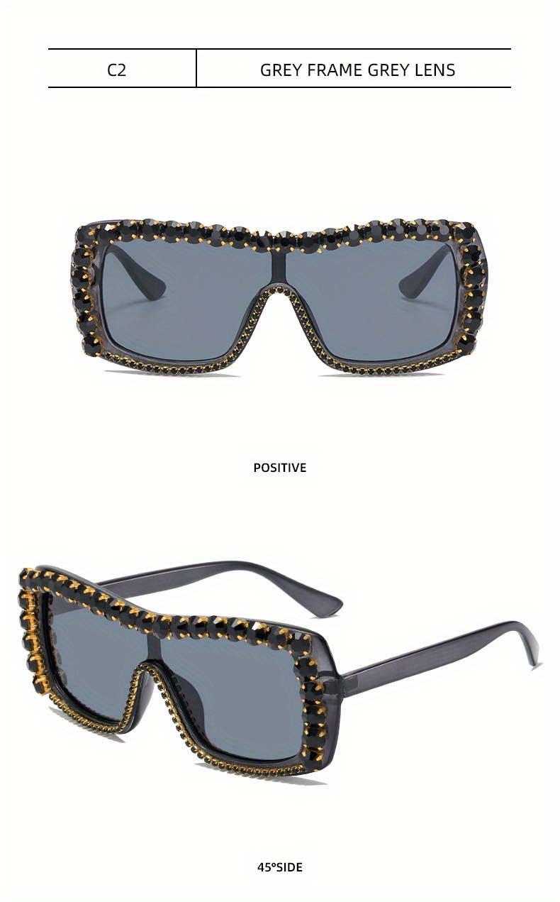 Y2k One-piece Fashion Sunglasses For Women Luxury Rhinestone Hiphop Shield  Glasses For Beach Rave Party Club, Uv400 - Temu United Arab Emirates