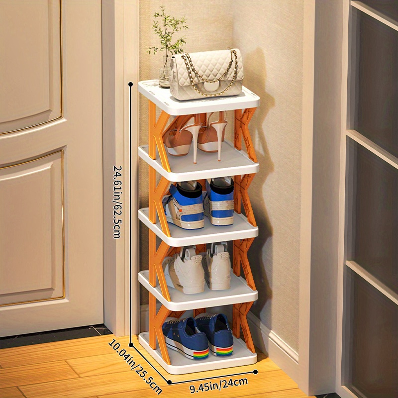  DRWIJ Zapatero de tela para ahorrar espacio, organizador de  zapatos pequeño, gabinete con acabado de habitación, estantes de montaje  simple para almacenamiento de zapatos (color rojo, 4L) : Hogar y Cocina