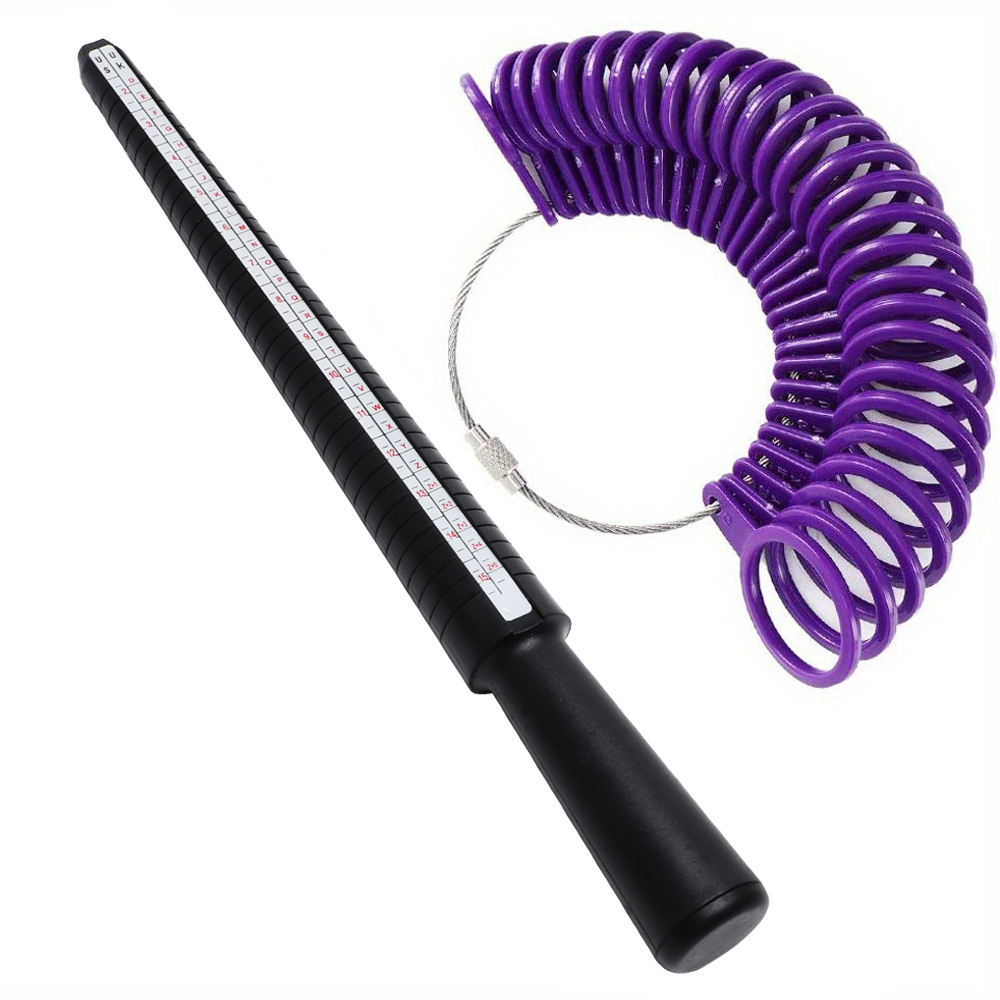 TEMU Ring Sizer Measuring Tool Set, Ring Sizer Guage & Plastic Ring , Ring Sizer, Ring Measure For Fingers, Ring Sizing Kit, Ring Finger Sizer, Ring