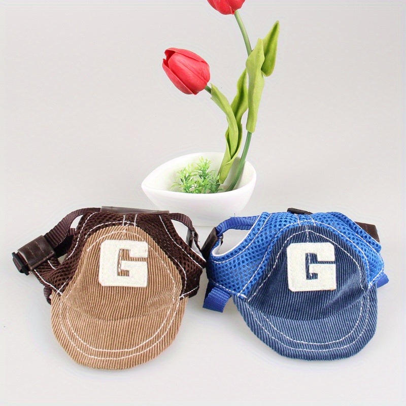 Pet dog sunshade Baseball jean material travel Hats For Dogs breathable dog  baseball Caps