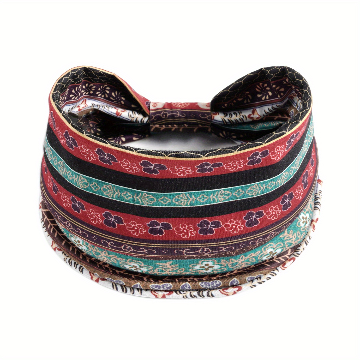 Boho Vintage Headband African Style Hair Band Elastic Wide Knot