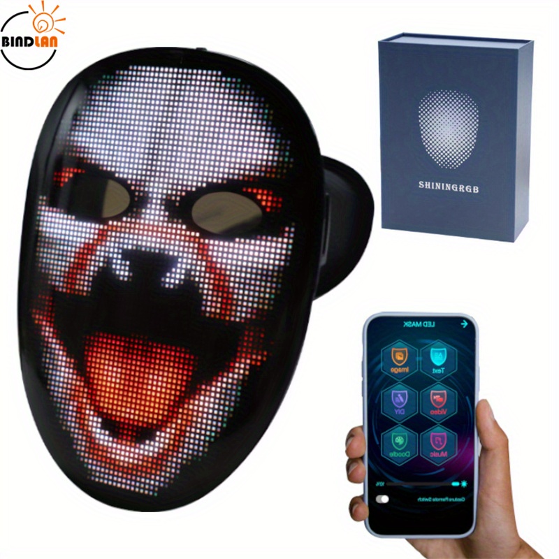 Smart LED Roblox Chad Face Mask With Bluetooth App Control For Halloween  Party Display Programmable DIY Change Roblox Chad Face Poes With LED Light  230818 From Cong08, $40.31