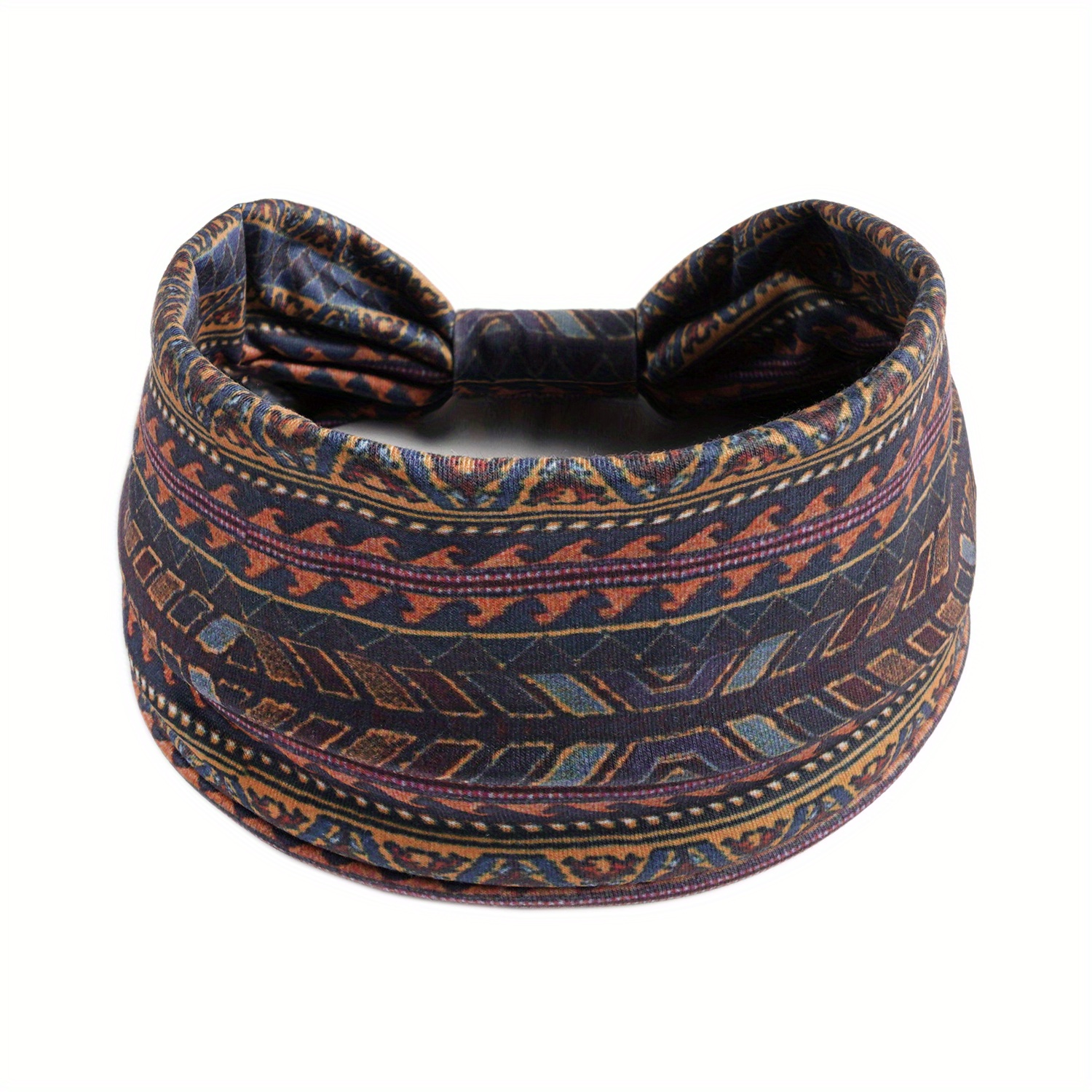 Boho Vintage Headband African Style Hair Band Elastic Wide Knot