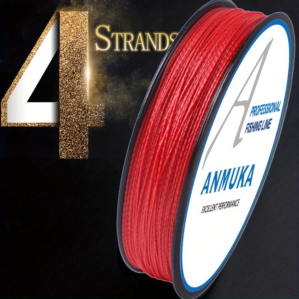Durable Red Braided Fishing Line 4 Strands 100yd - Temu