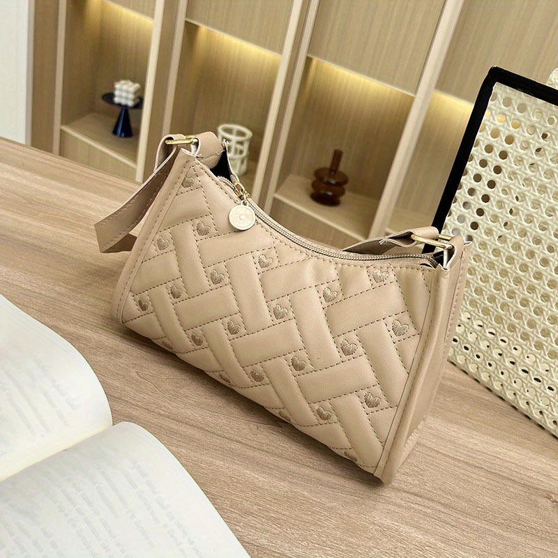 Fashion Lozenge Shoulder Bag Women PU Leather Chains Armpit Bag