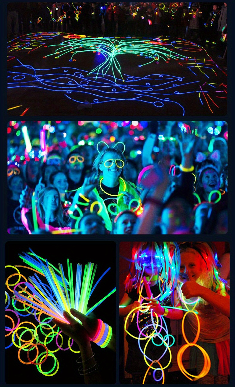 8 Inch Glow in the Dark Light Up Sticks Party Favors, Glow Sticks Party  Supplies 200pk - Glow Party Decorations, Neon Party Glow Necklaces and Glow  Bracelets with Connectors 