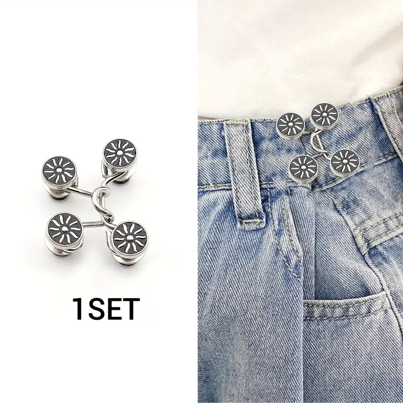 Pant Waist Tightener Instant Jean Buttons For Loose Jeans - Temu