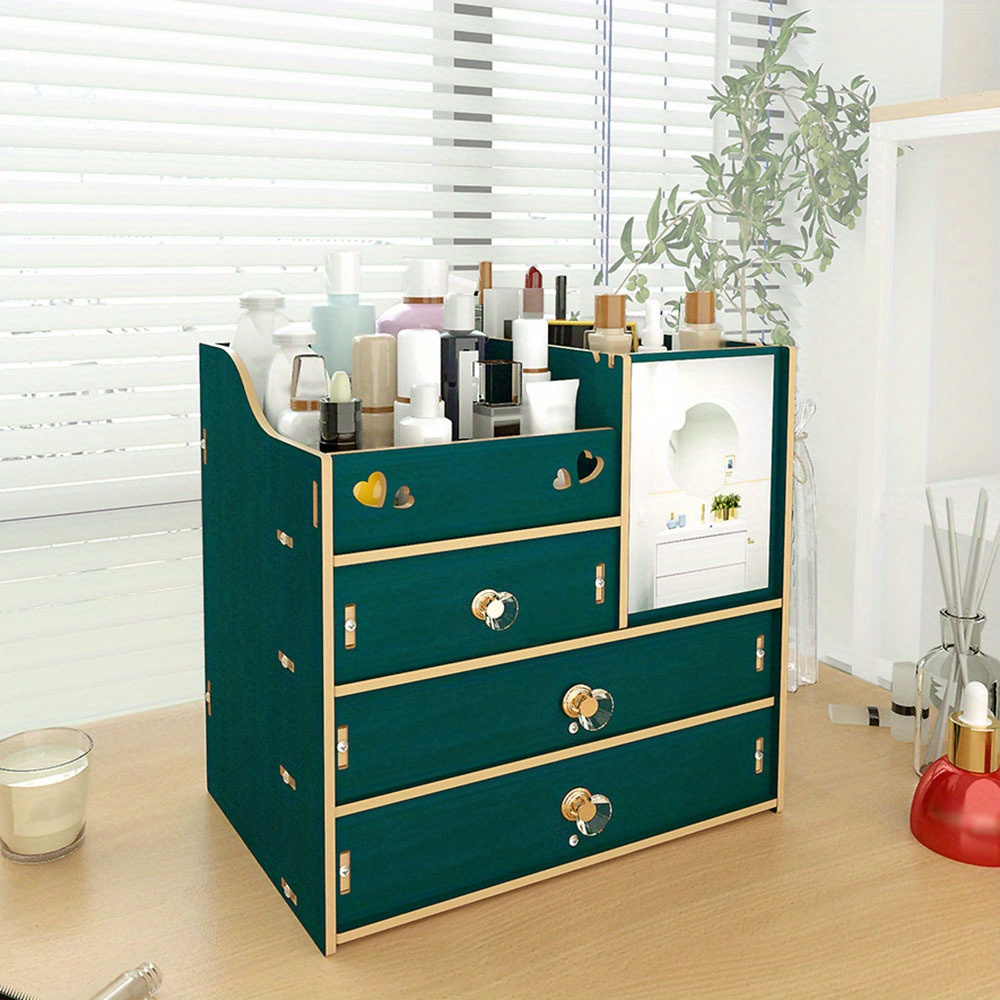 Diy Manual Assembly, Wood Cosmetic Storage Organizer, Makeup Organizer