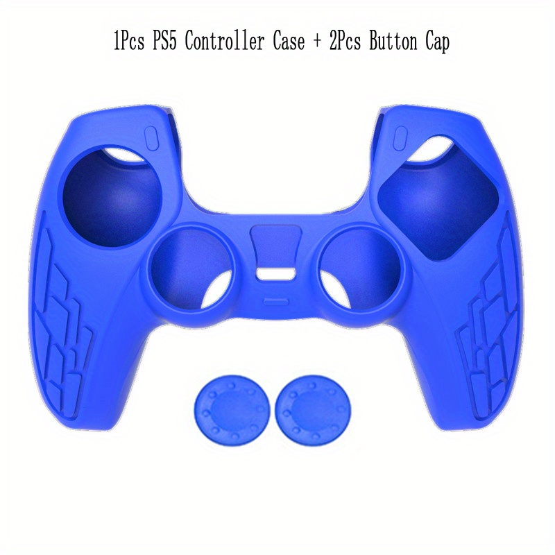 Kit 2 Capa Protetora Controle Ps5 Gamepad Silicone Azul