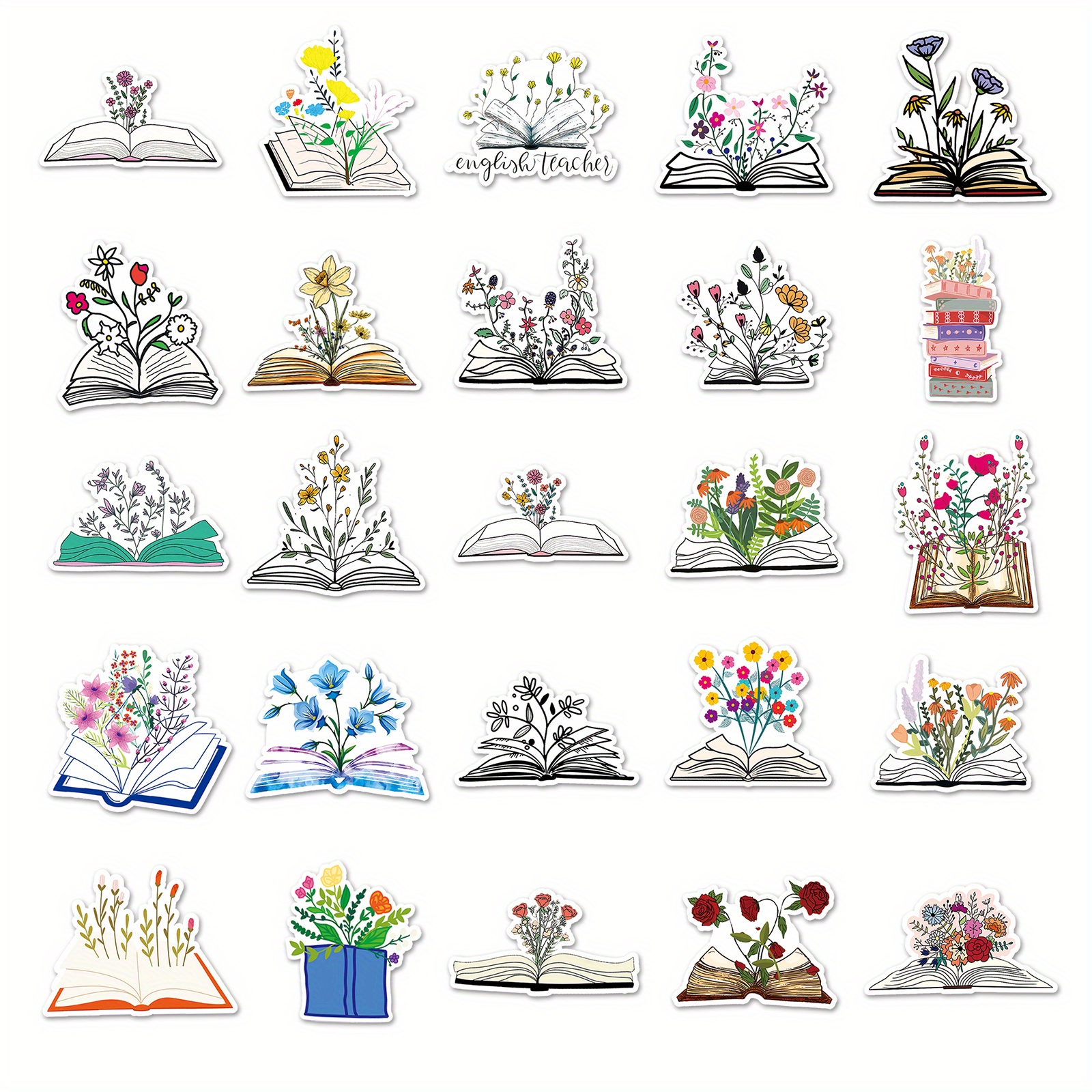 Book Flower Fashion Flower Car Sticker Creative Trendy - Temu