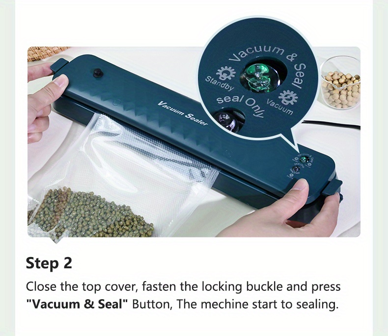 au automatic vacuum sealer machine vacuum food sealer air sealing machine for food preservation with two modes with sealer bag details 10