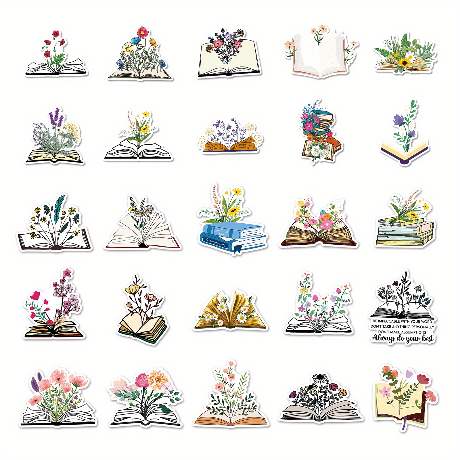 Book Flower Fashion Flower Car Sticker Creative Trendy - Temu