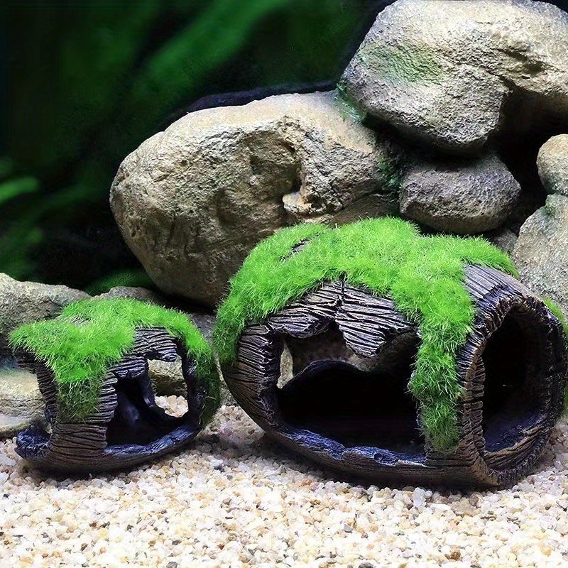 Reptile Decor Aquarium Decorations Artificial Moss Resin Fish Tank Rocks  Simulat