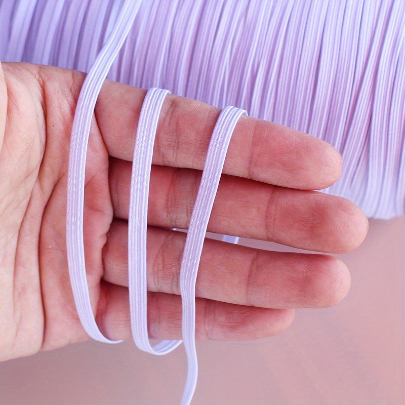  Elastic Bands for Sewing, 1 Inch Wide Elastic Fabric Band  Springy Stretch Knitting Elastic Spool 10 Yard (5 Yard White,5 Yard Black)