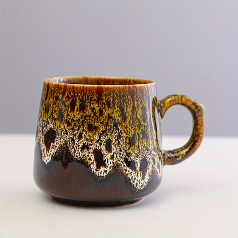 Stoneware Coffee Mug Caramel  Swirled Glaze — Hoppe Shoppe