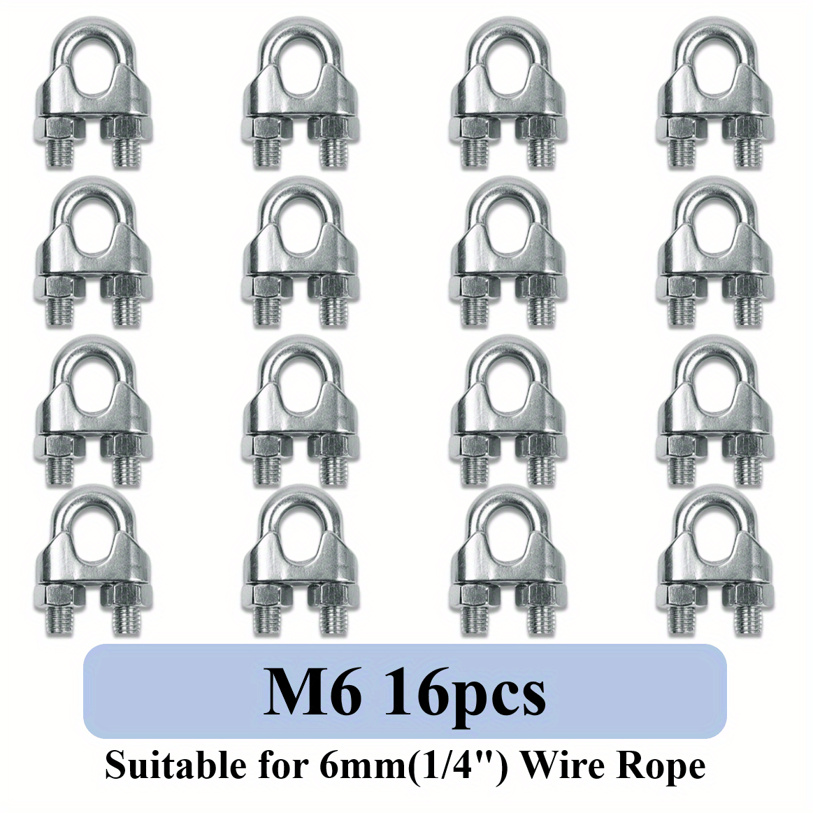 Stainless Steel Wire Rope Cable Clip Clamp 8 Sizes M2 M3 M4 - Temu