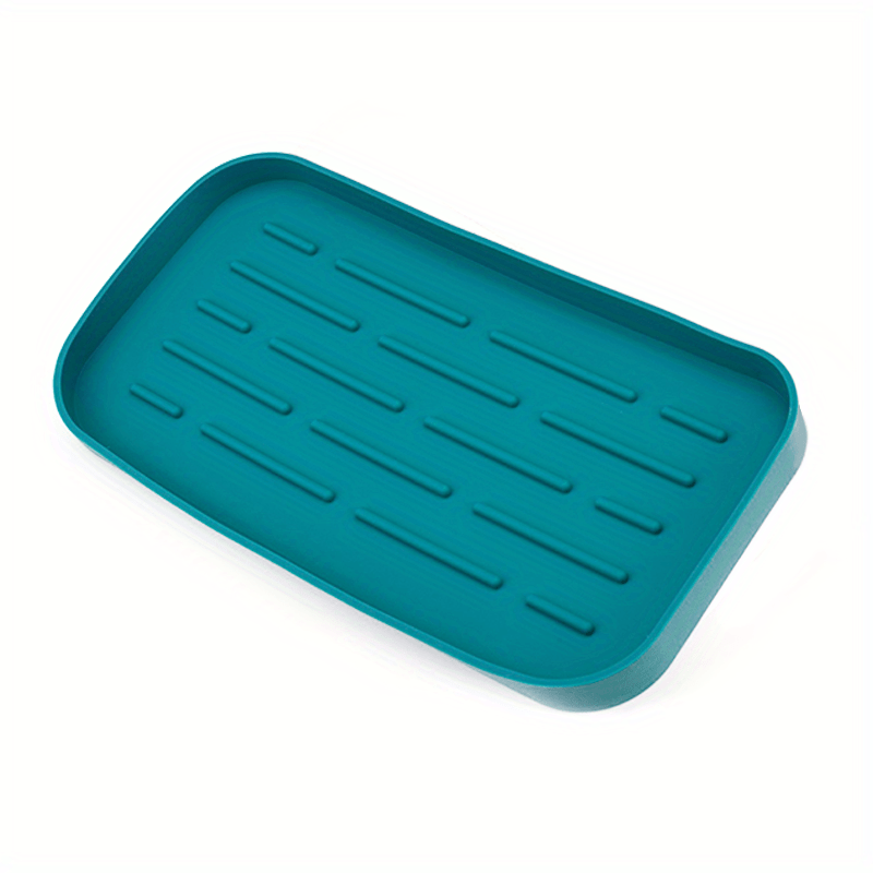 Silicone Sink Organizer Tray, Soap Sponges Holder For Countertop
