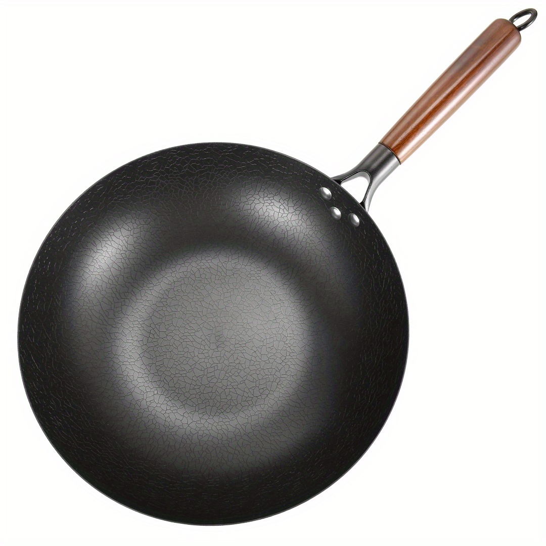 Stainless Steel Wok Stir fry Pan Chinese Wok Flat Bottom - Temu
