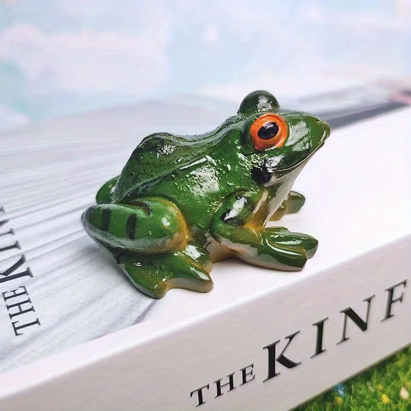 Frog Statue Ornaments Mini Frog Resin Animal Sculpture for Garden