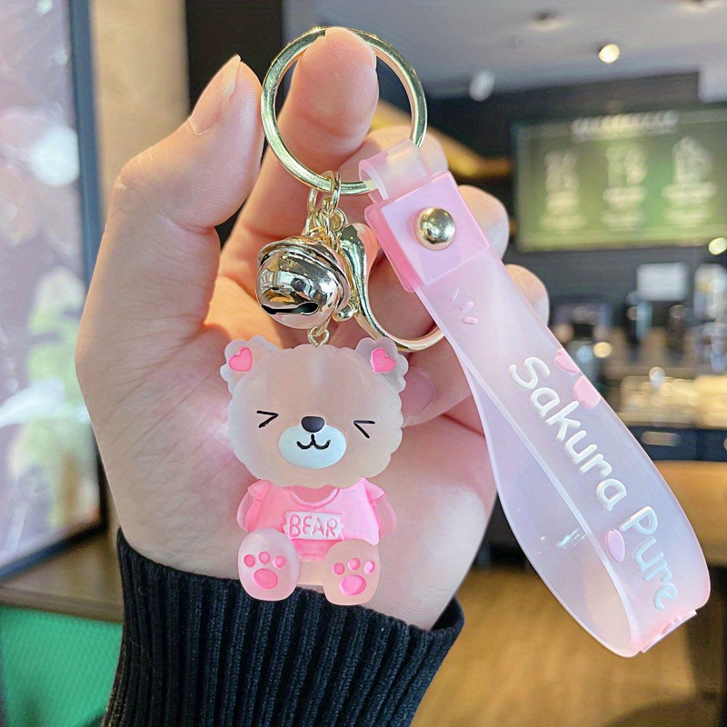 NINELEO Cute Cartoon Color-Changing Bear Keychain