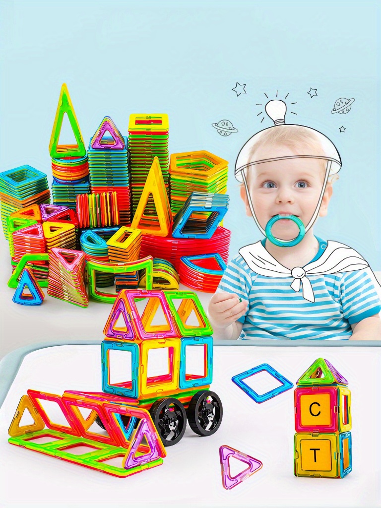 Magnetic Tiles For Kids, 3d Magnetic Blocks Stem Magnetic Building Blocks,  Learning Educational Magnet Toys For Boys Girls Construction Kit Magnetic T