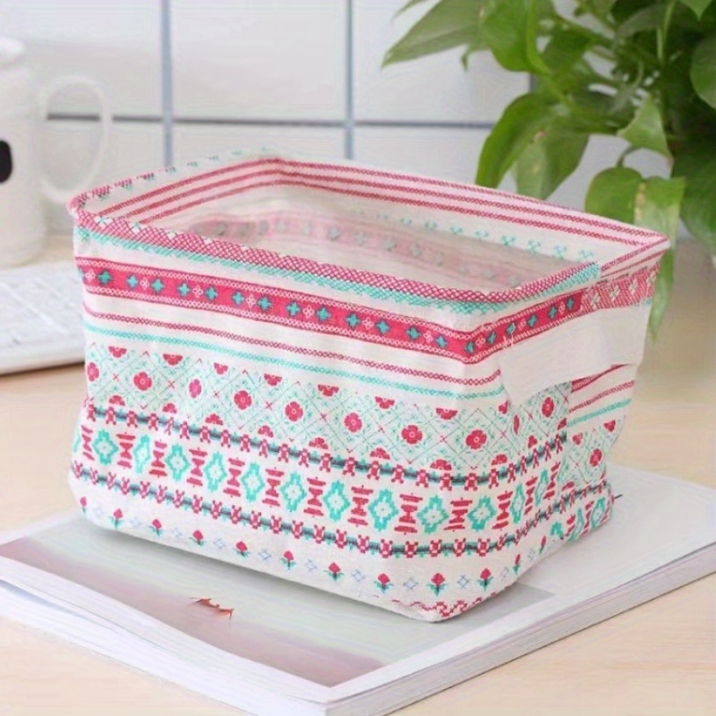 Bohemian Pink Collection Foldable Fabric Storage Bins