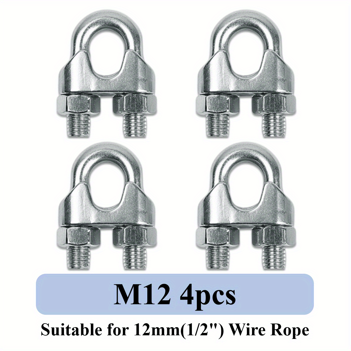 Stainless Steel Wire Rope Cable Clip Clamp 8 Sizes M2 M3 M4 - Temu