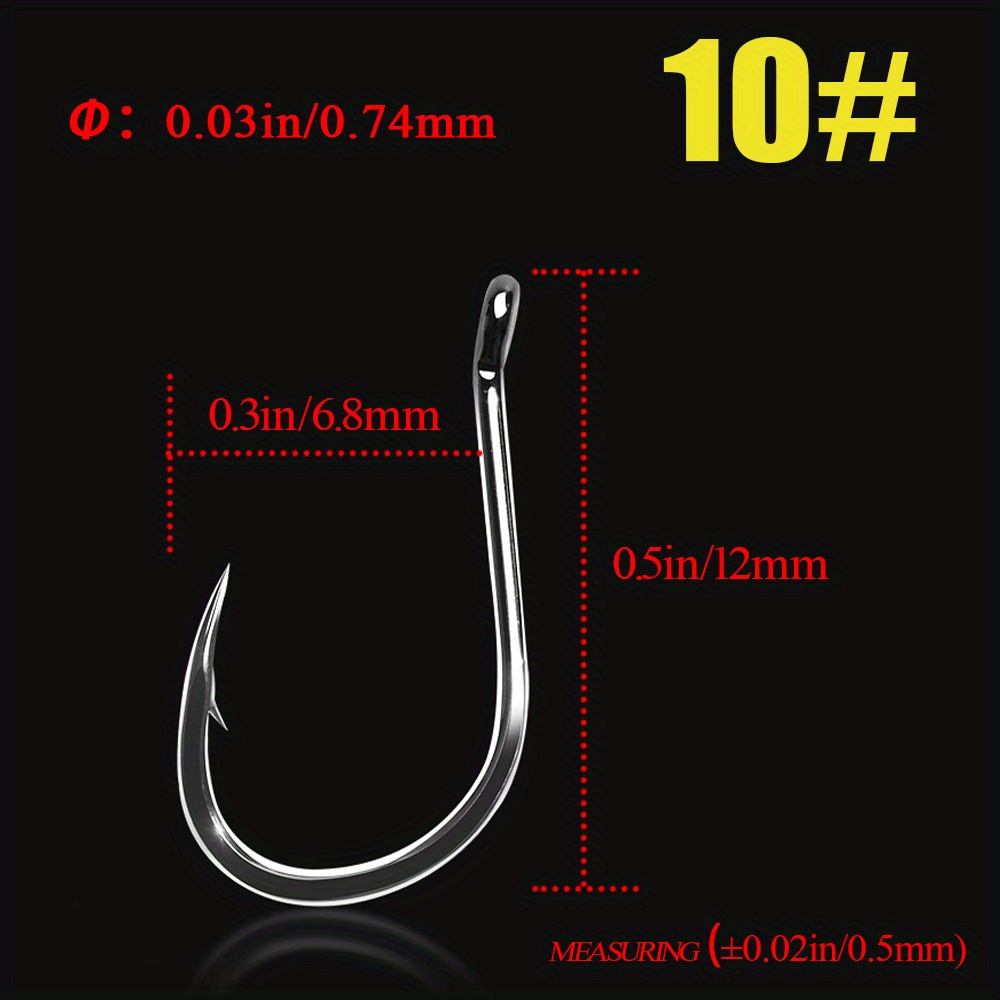  Freshwater Saltwater Extra Sharp Fish Hook Size 10