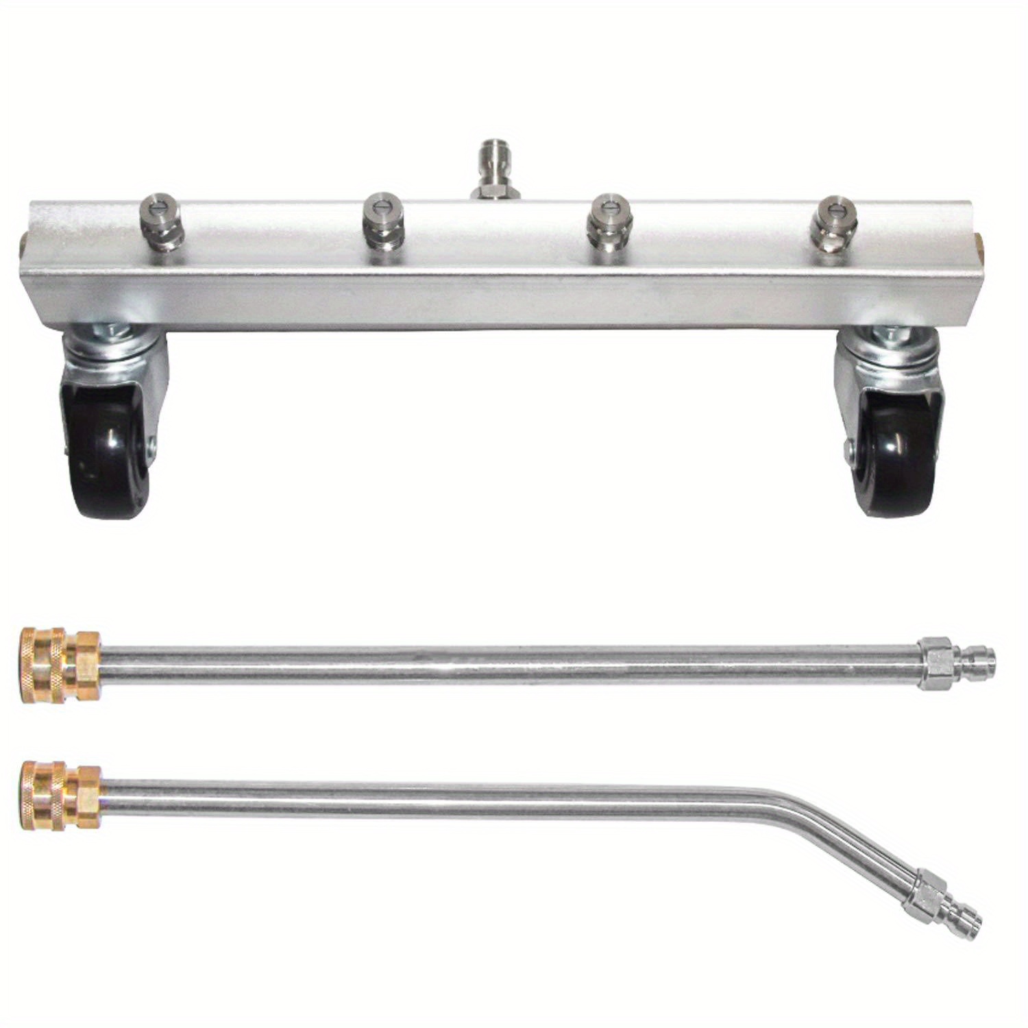 1 Set, High Pressure Washer Cleaner 4000 Psi Body Chassis With 13 Inch Extension Wand 45-degree Angled Wand, Car Wash Water Broom Cleaning Tool Stainless Beauty Shop Car Chassis Tool