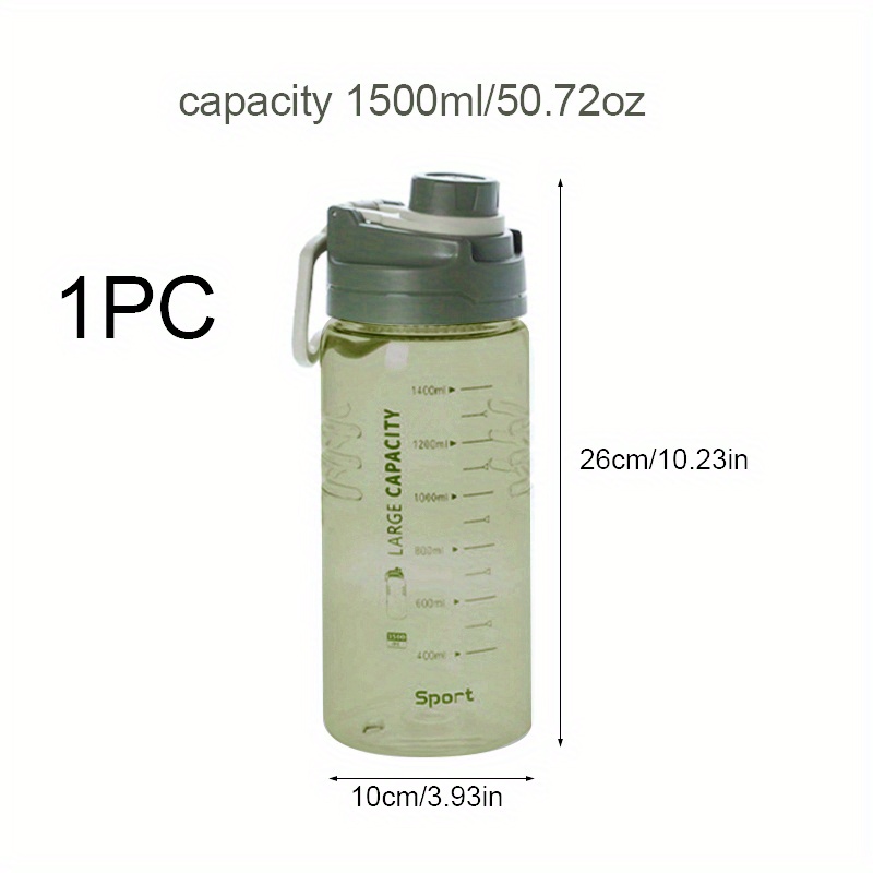 1pc Large Letter Graphic Transparent Water Bottle With Straw, Baby Pink PC  Portable Sports Bottle For Outdoor