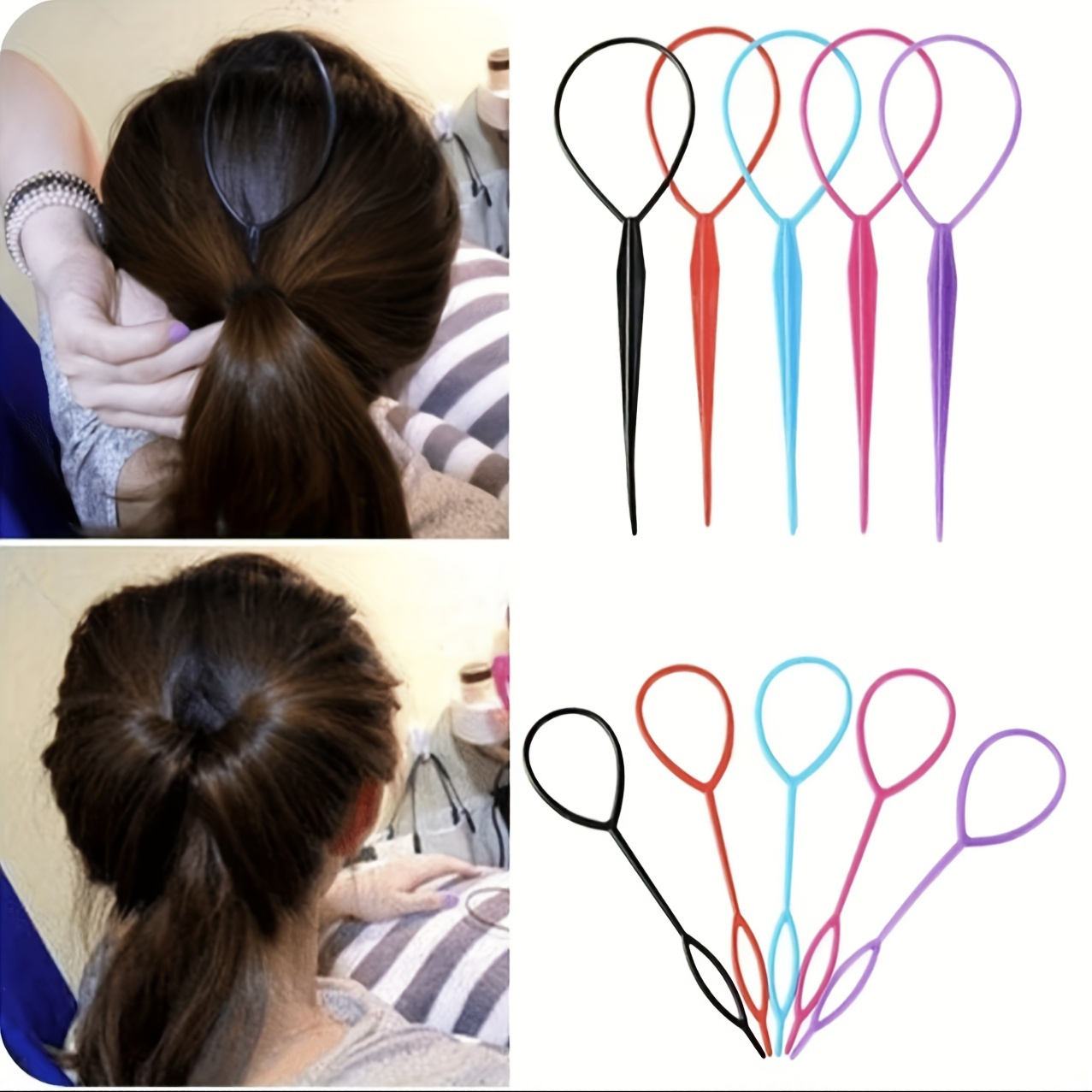 

Topsy Tail Hair Braided Ponytail Maker, Hair Tail Tools, French Braid Tool Loop For Hair Styling