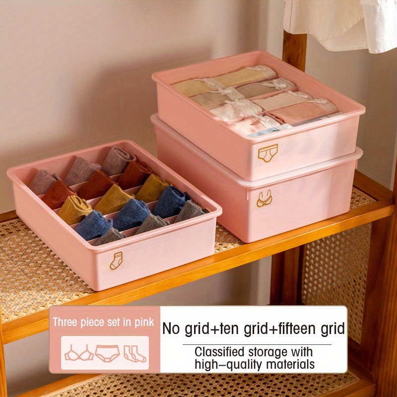 7/16/24 GRIDS SOCK Box With Lids Underwear Storage Box Bra Organizer for  Home $12.40 - PicClick AU