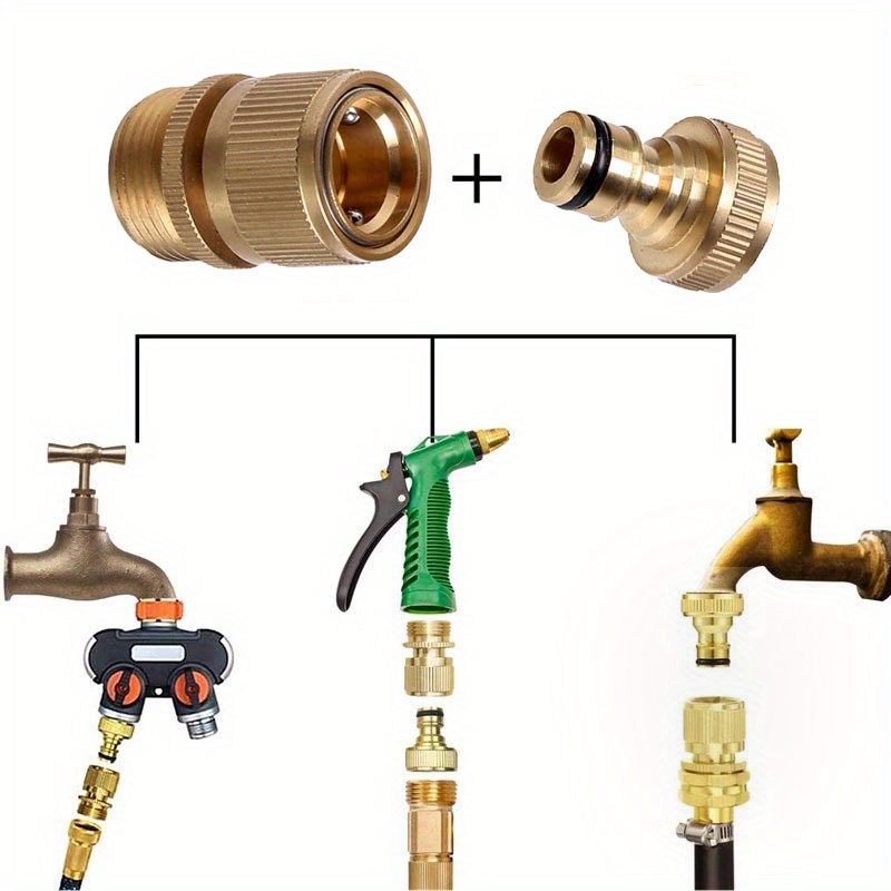 3/4 Male Ght Garden Hose Quick Connector Easy Brass Fitting Temu