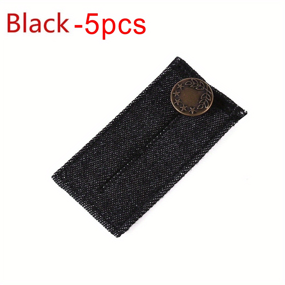 4pcs Black Elastic Waist Extender With Buttons For Trouser