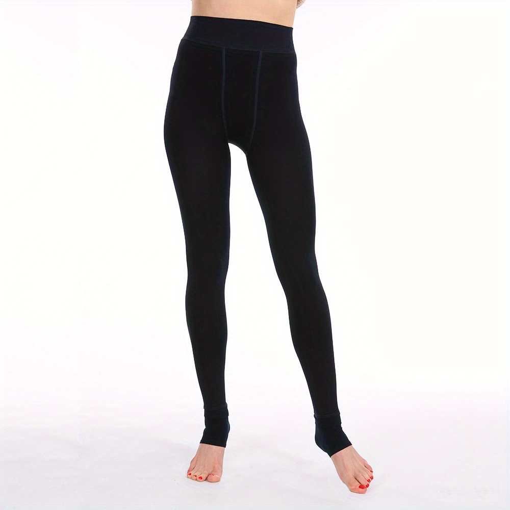 Conte Black Thermal Leggings Footless Tights Base Layer Cotton 250 den