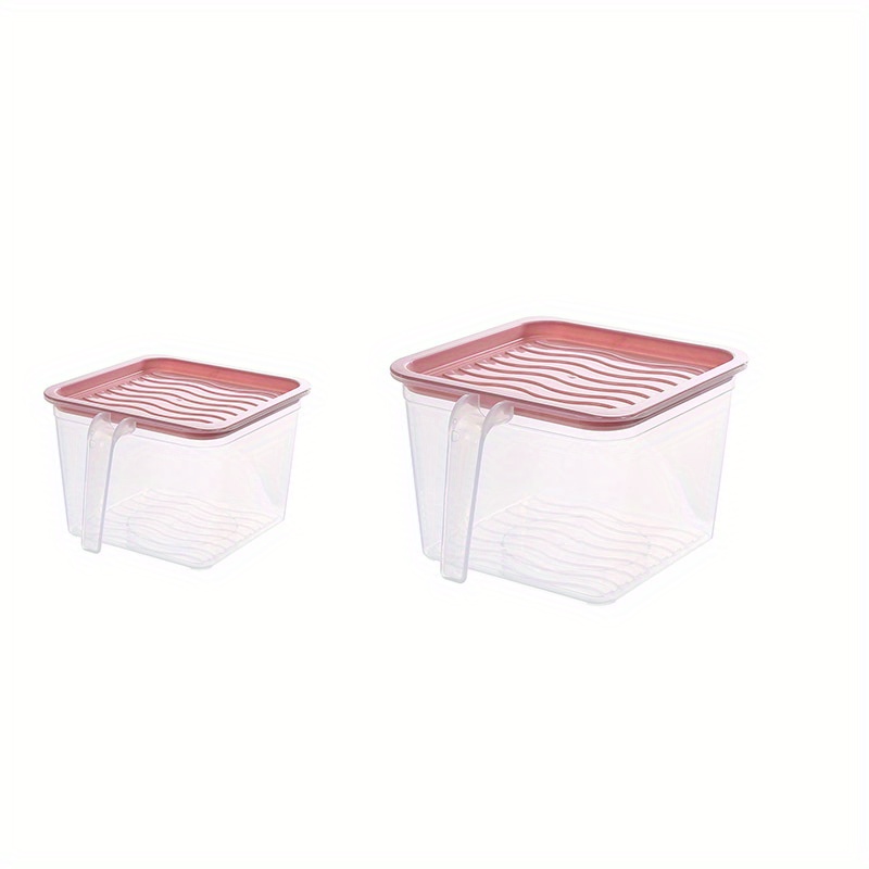 Food Storage Container With Handle & Lid For Pantry, Fridge & Freezer -  Pink 