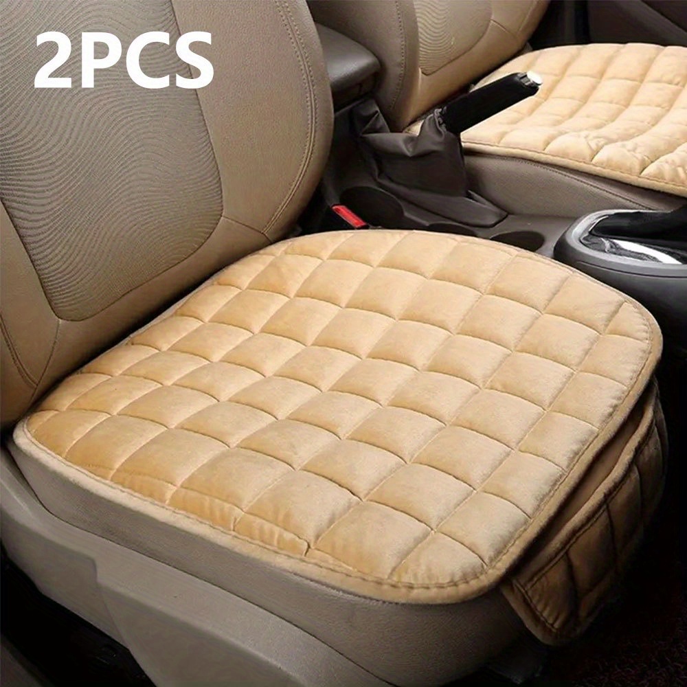 Leader Accessories 2pcs Leather Car Seat Cushions Non-Slip Black Front Seat  Covers Mat Pad for Cars