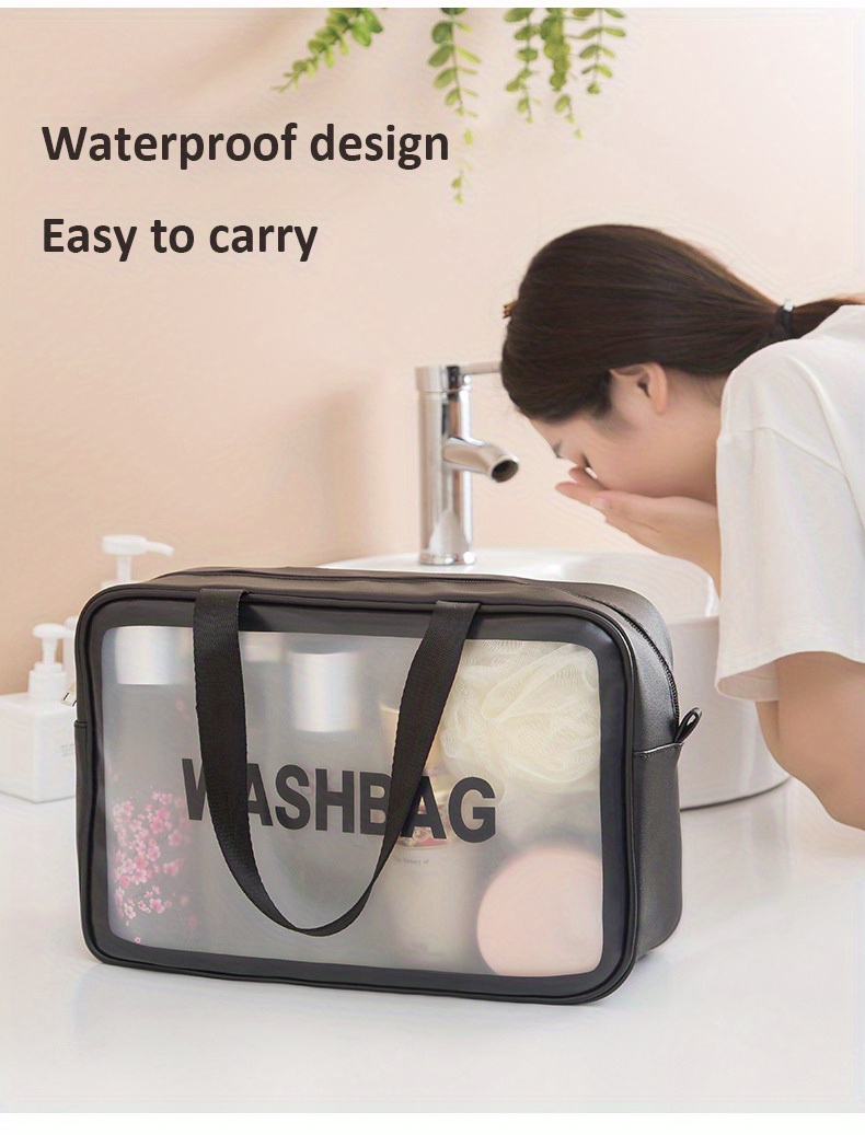 Clear Cube Travel Cosmetics Wash Bag, Plastic Portable Storage Bag,  Waterproof Makeup Organizer Bag - Temu